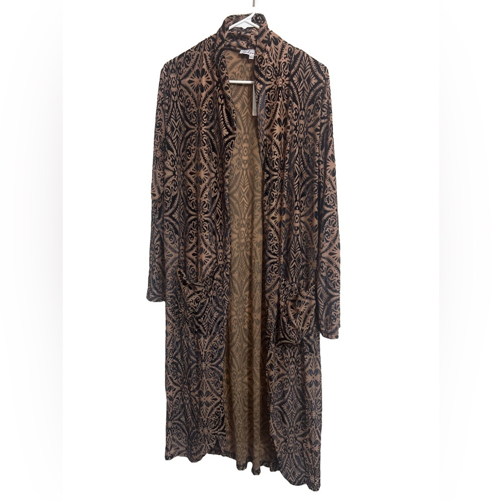 NWT WLM Mesh & Velvet Duster Cardigan M/L